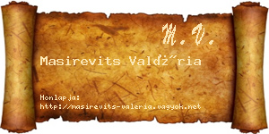 Masirevits Valéria névjegykártya